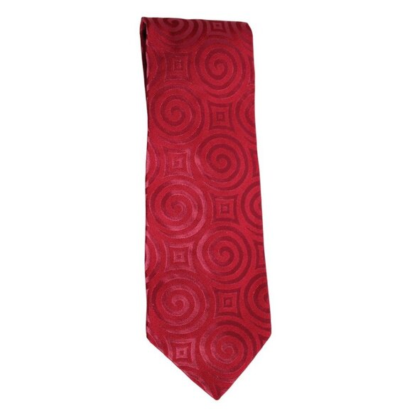 TED BAKER LONDON Tie 100% Silk - Bright Red Swirl - Picture 1 of 5